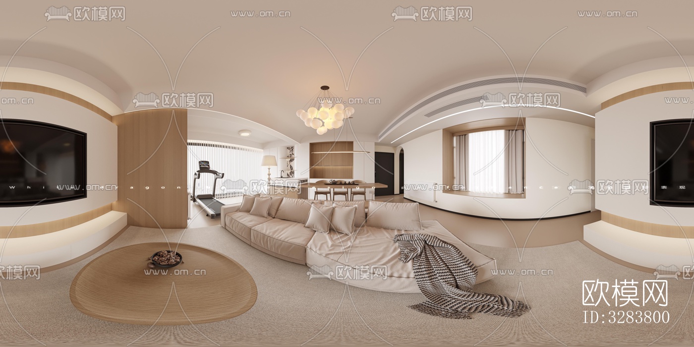 现代客餐厅效果图下载（渲染图5）