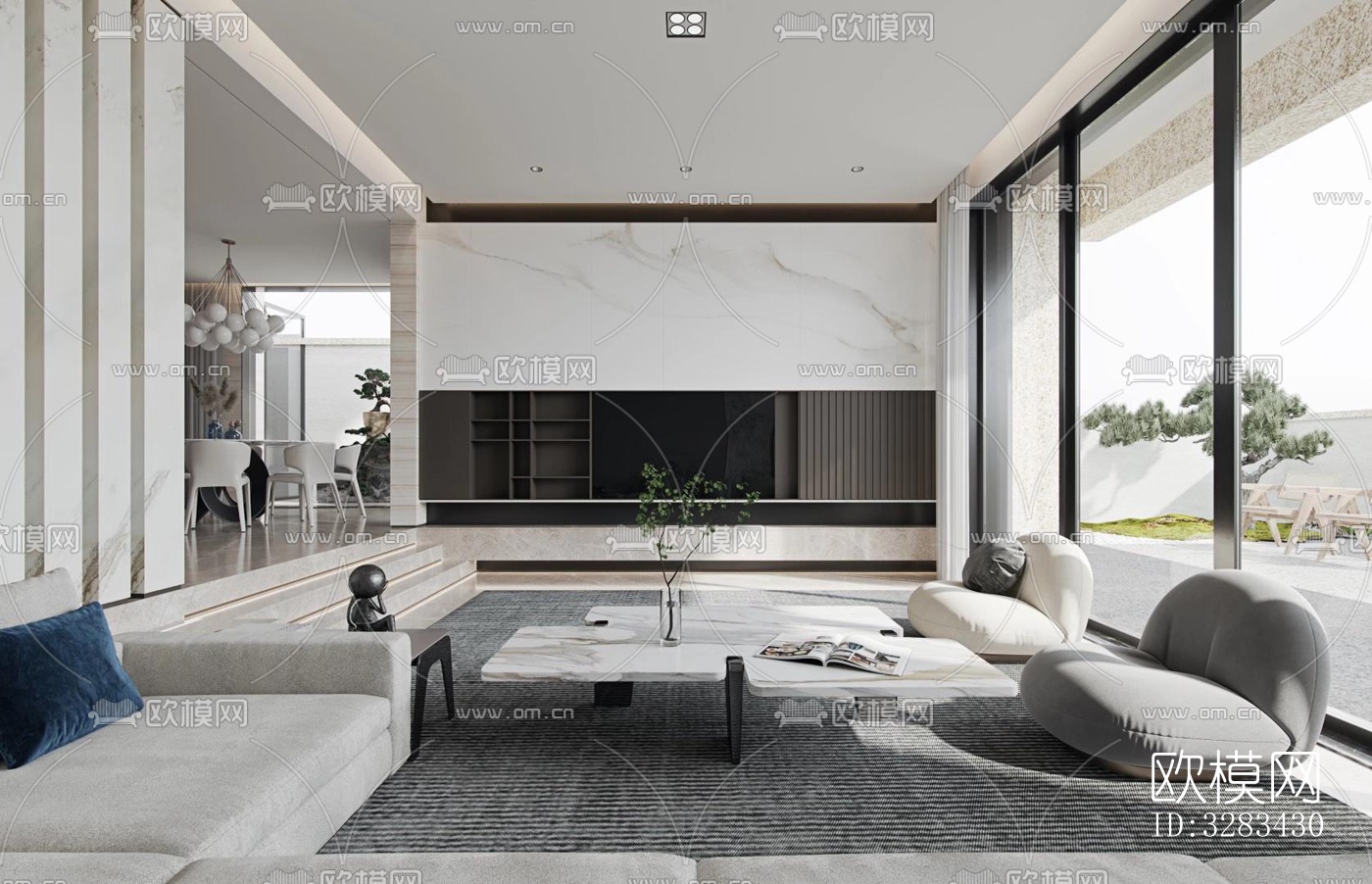 现代别墅效果图下载（渲染图3）