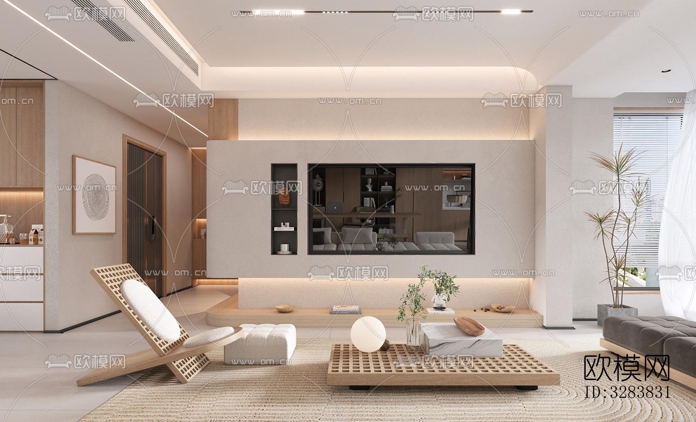 现代客餐厅效果图下载（渲染图3）