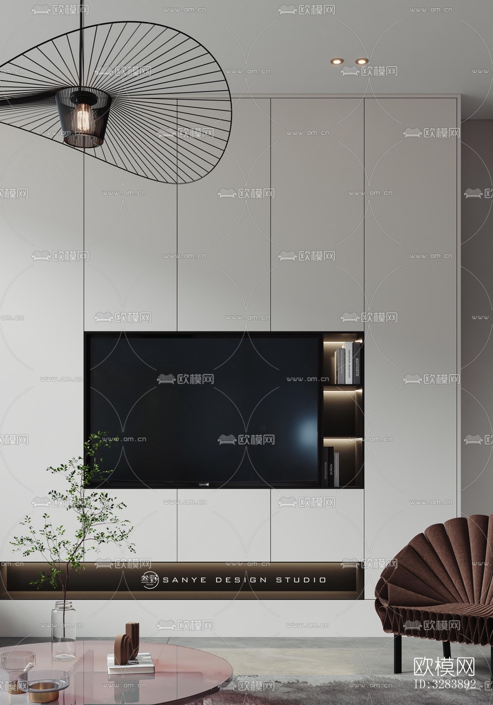 现代客餐厅效果图下载（渲染图3）