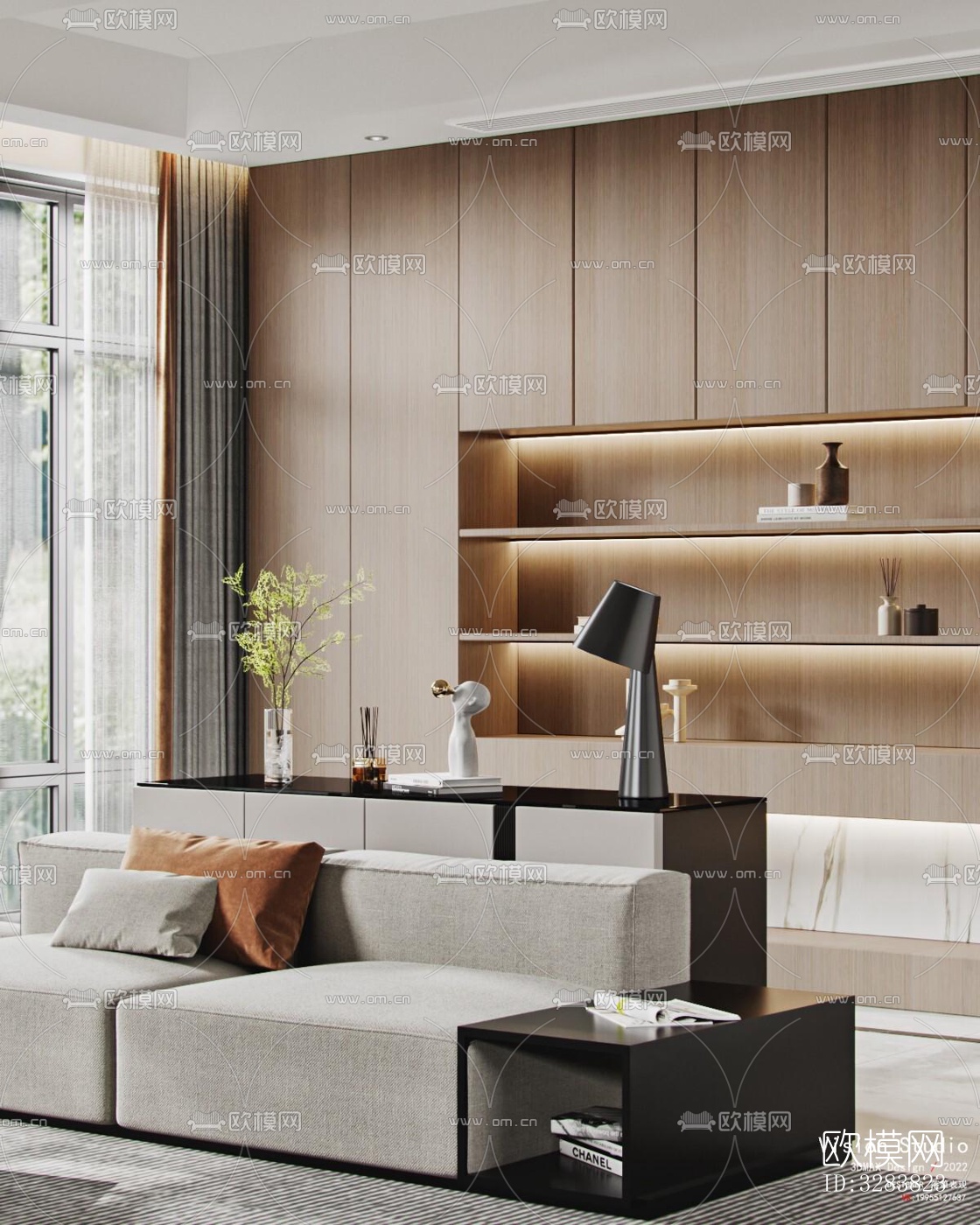 现代客餐厅效果图下载（渲染图3）