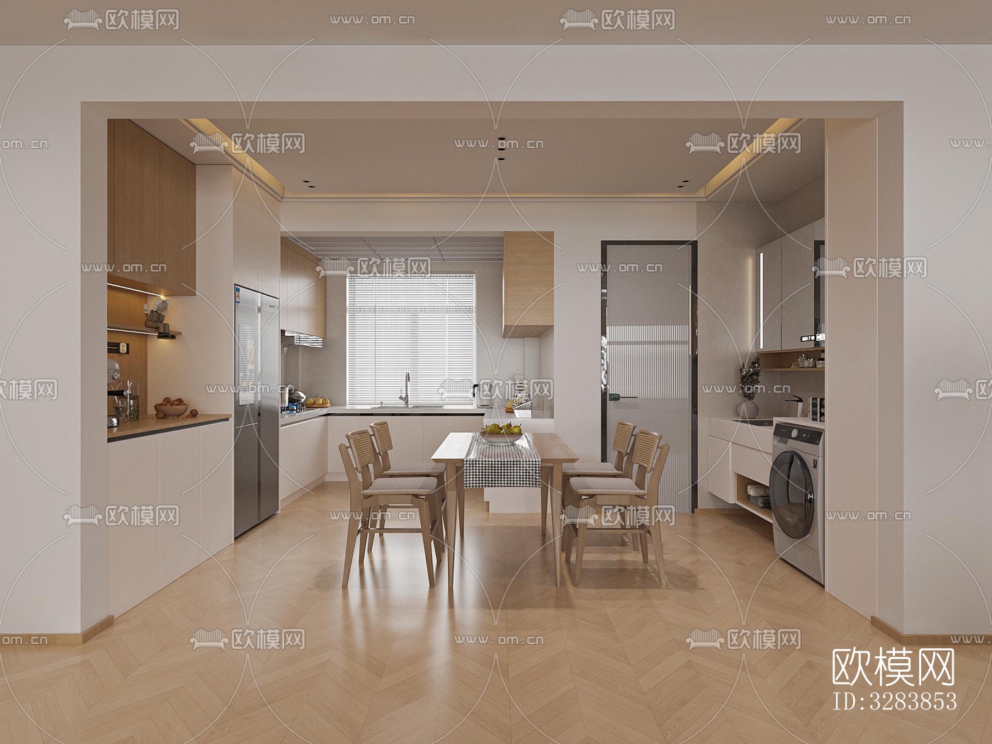 现代客餐厅效果图下载（渲染图7）