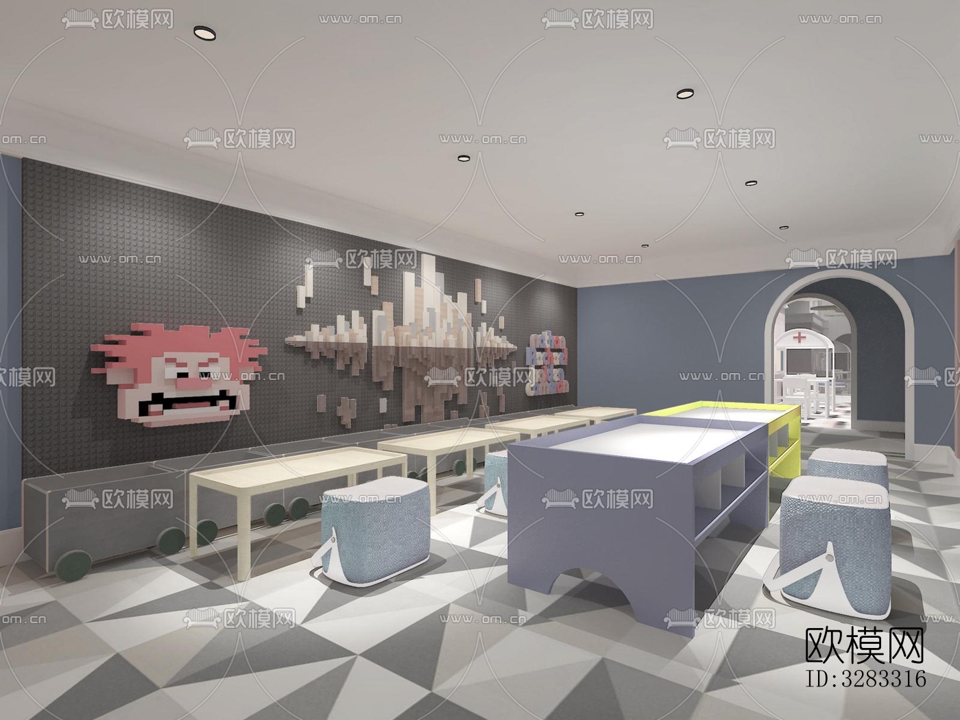 现代儿童游乐效果图下载（渲染图17）