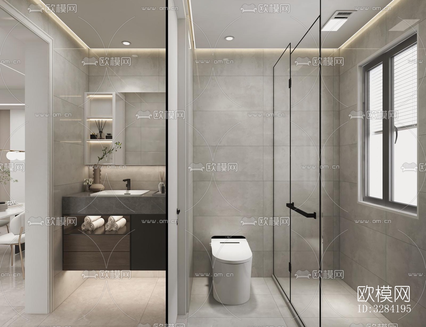 现代客餐厅效果图下载（渲染图4）