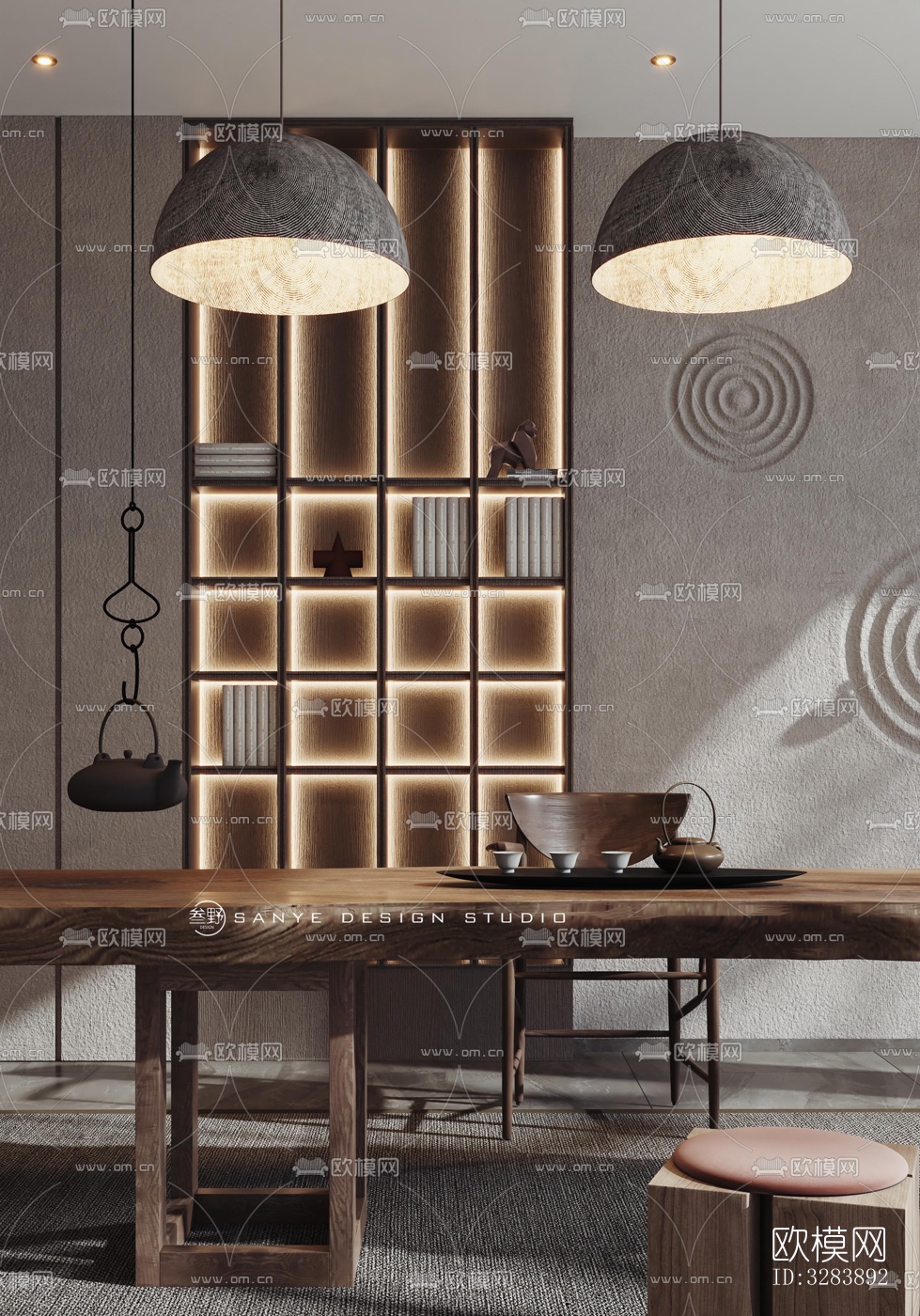 现代客餐厅效果图下载（渲染图7）