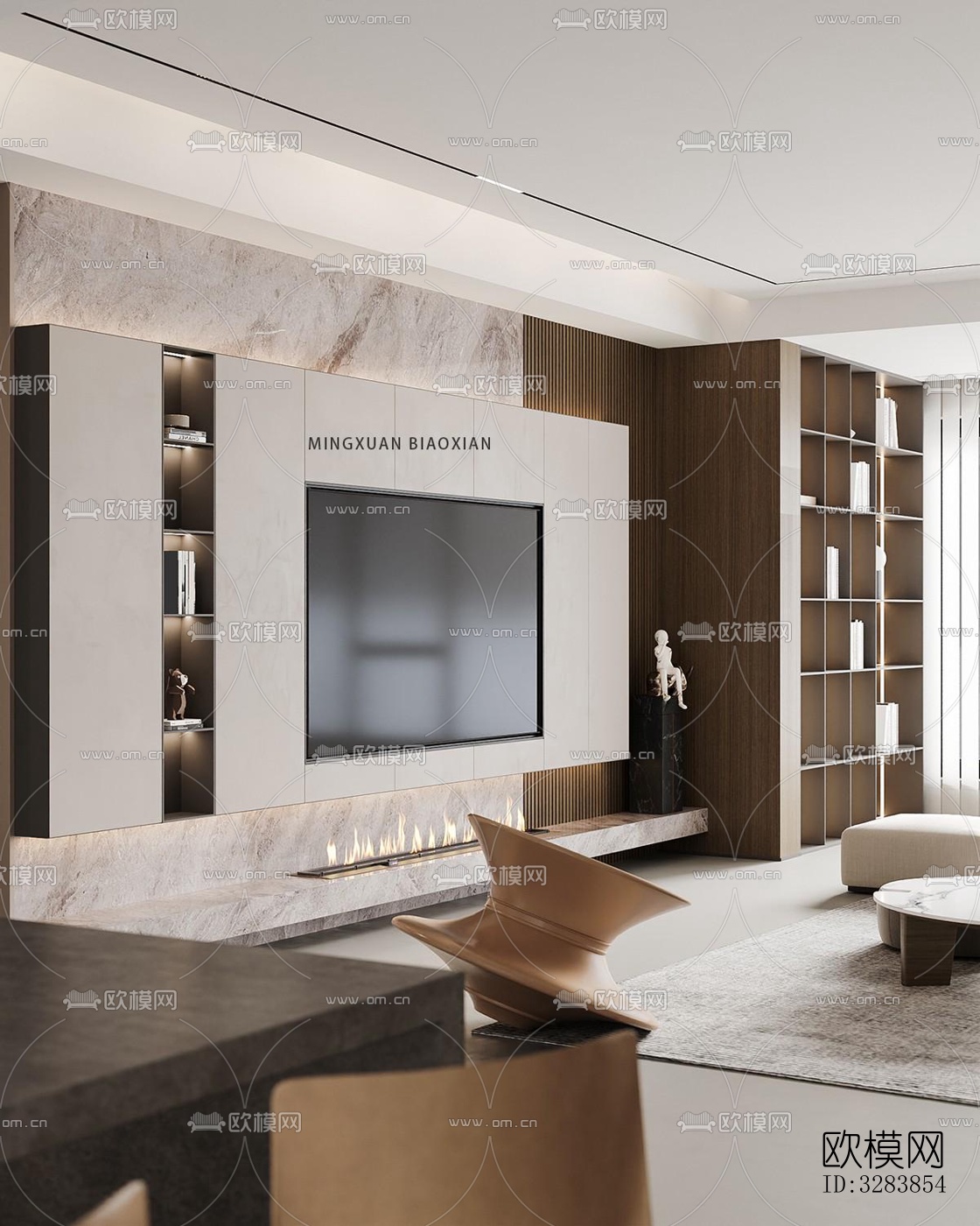 现代客餐厅效果图下载（渲染图2）