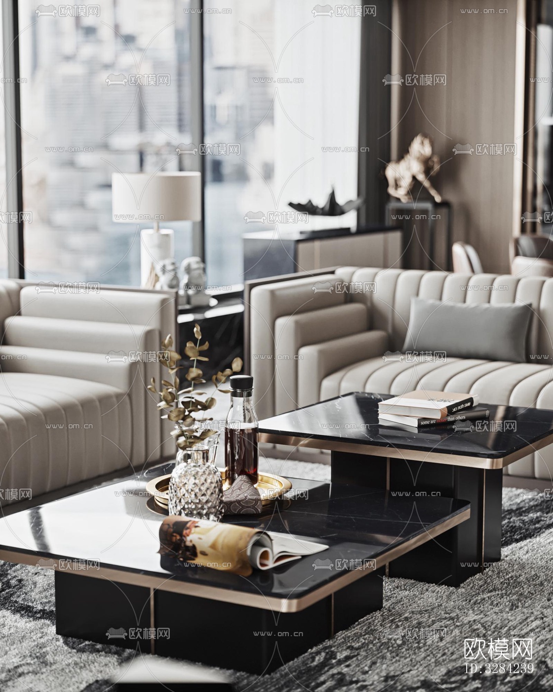 现代客餐厅效果图下载（渲染图4）