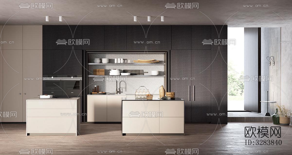 现代客餐厅效果图下载（渲染图8）