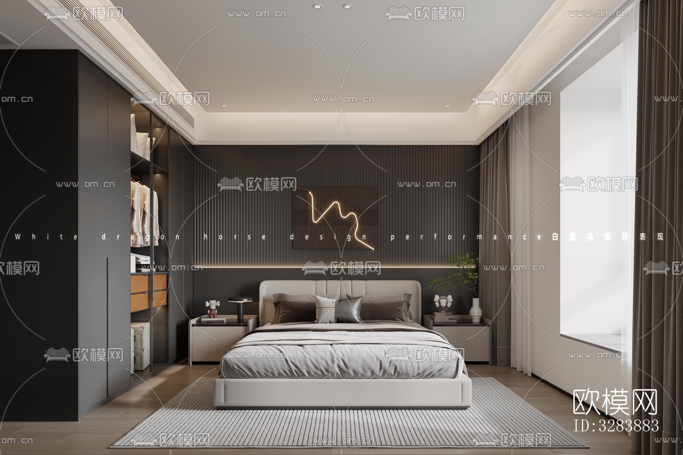 现代客餐厅效果图下载（渲染图7）