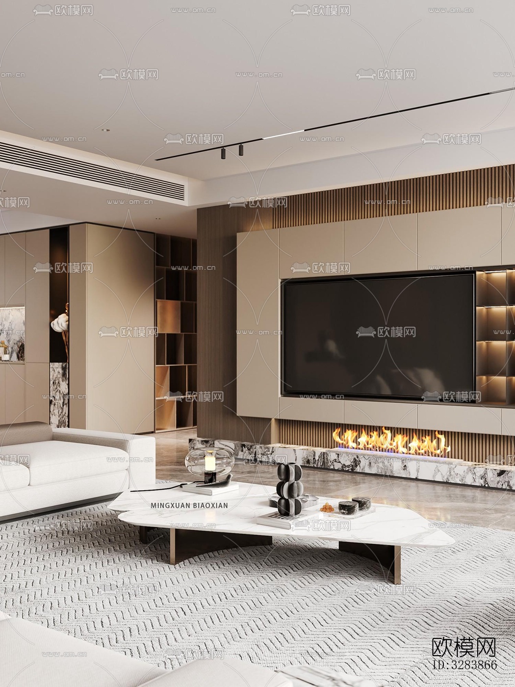 现代客餐厅效果图下载（渲染图9）