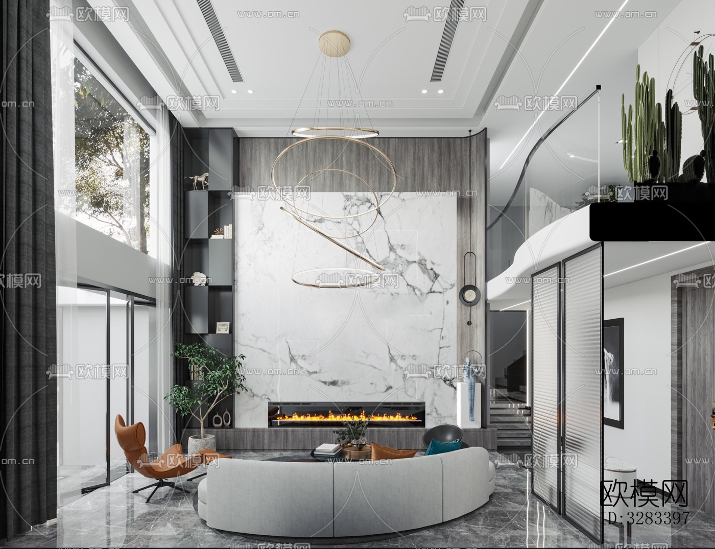 现代别墅效果图下载（渲染图4）