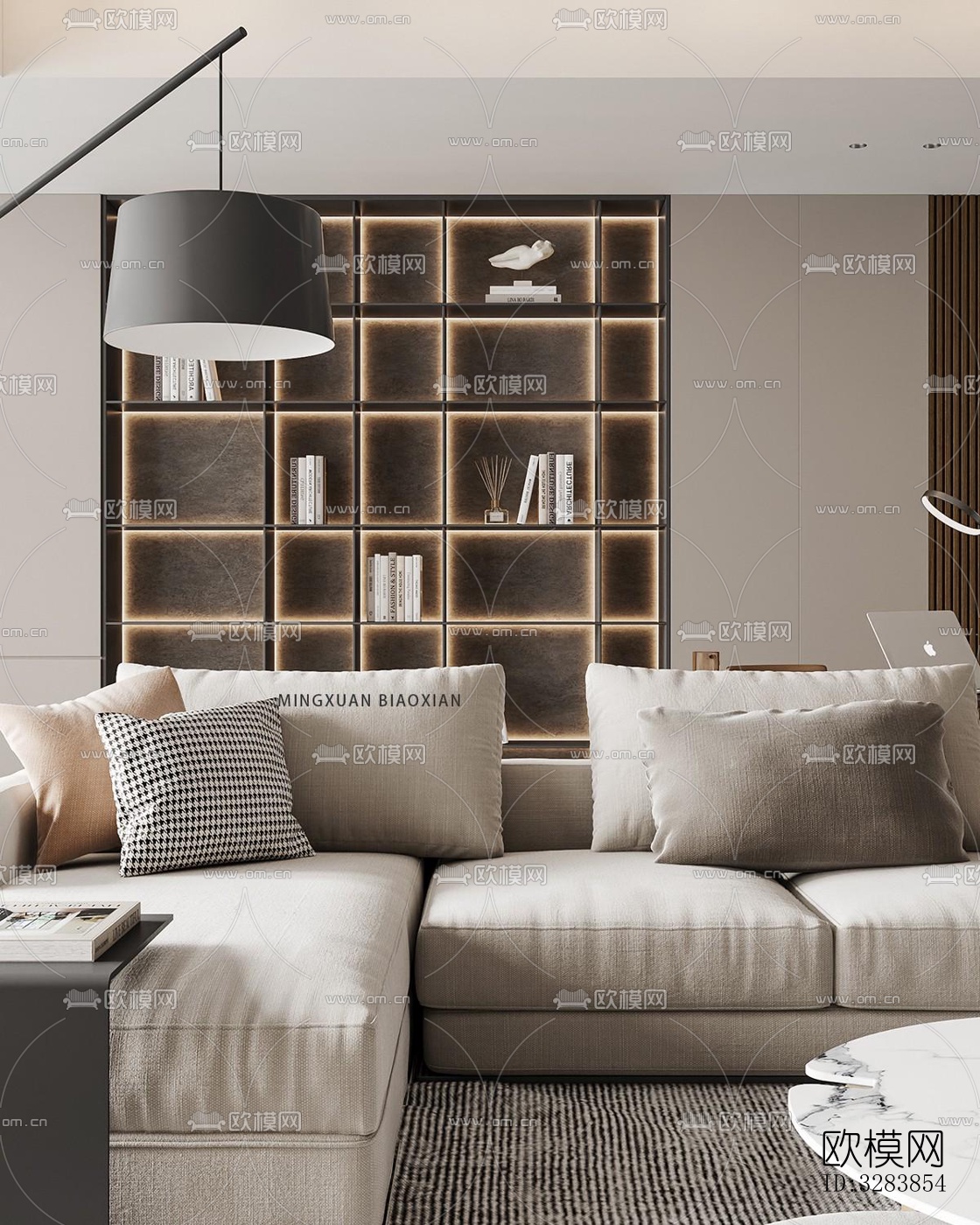 现代客餐厅效果图下载（渲染图1）