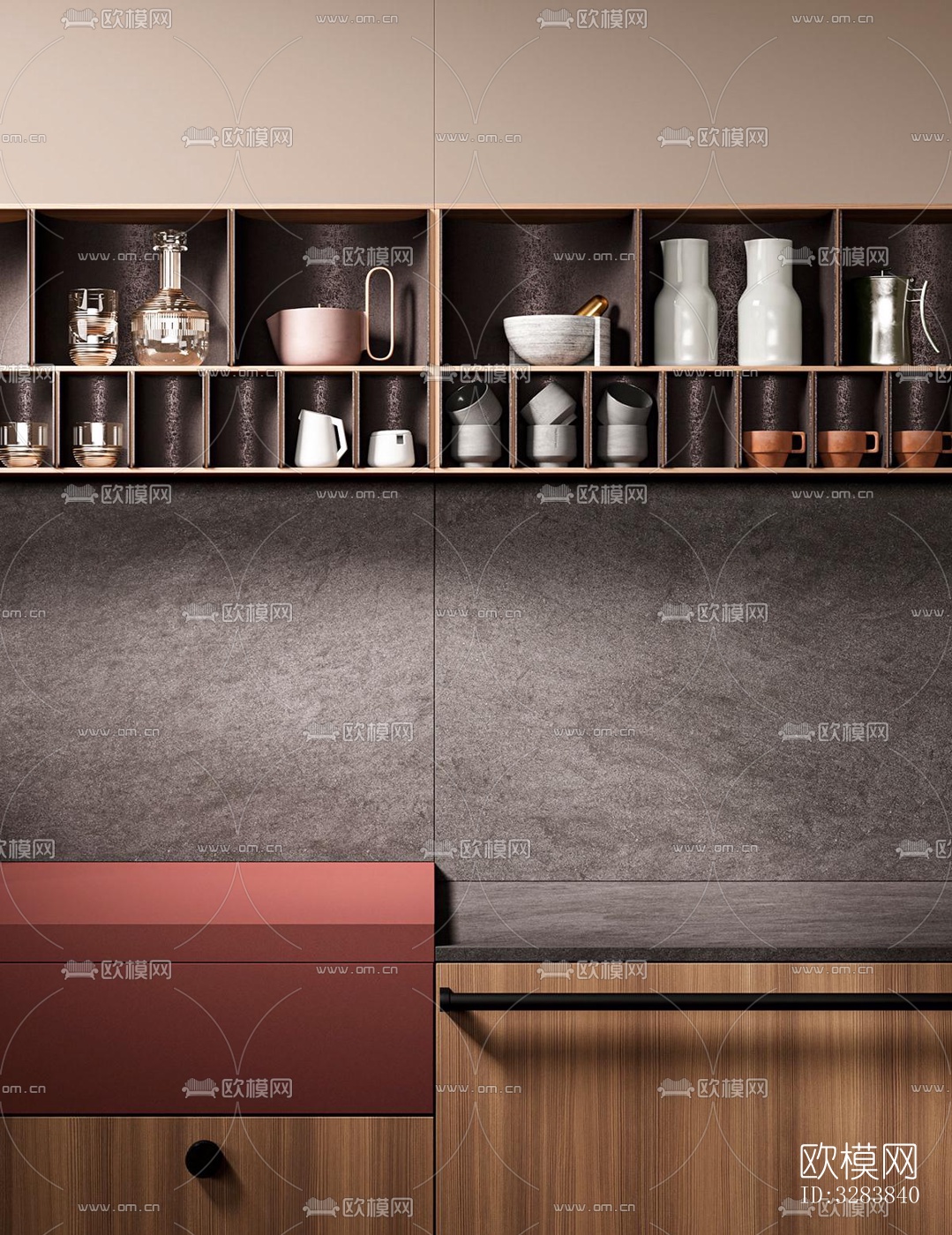 现代客餐厅效果图下载（渲染图3）