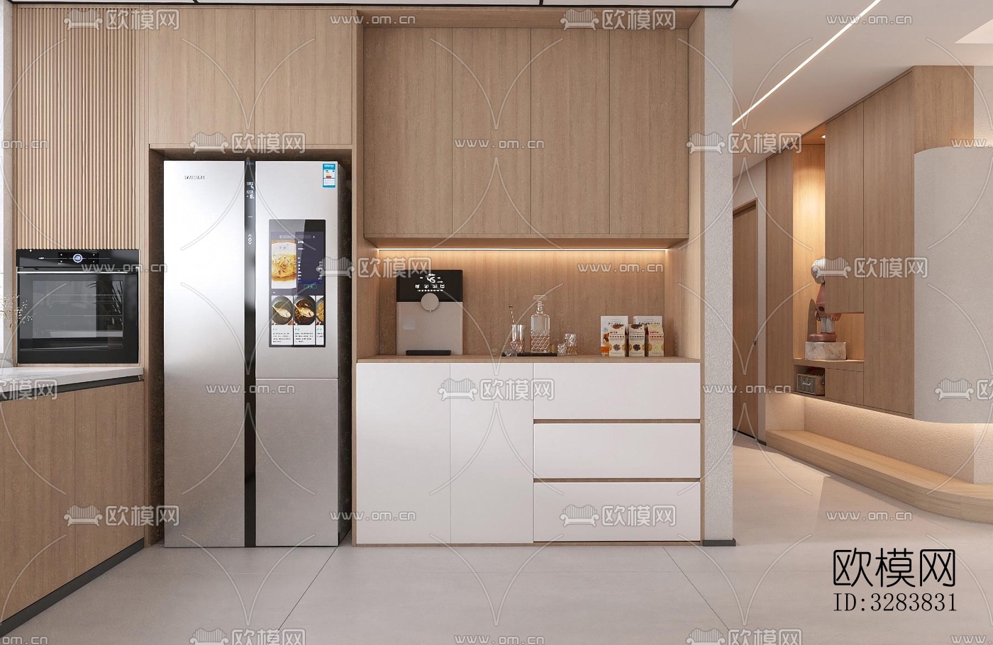 现代客餐厅效果图下载（渲染图6）