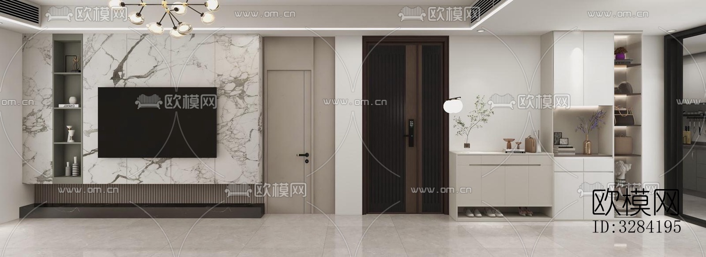 现代客餐厅效果图下载（渲染图5）