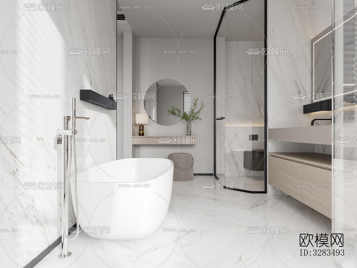 现代卧室效果图下载（渲染图4）