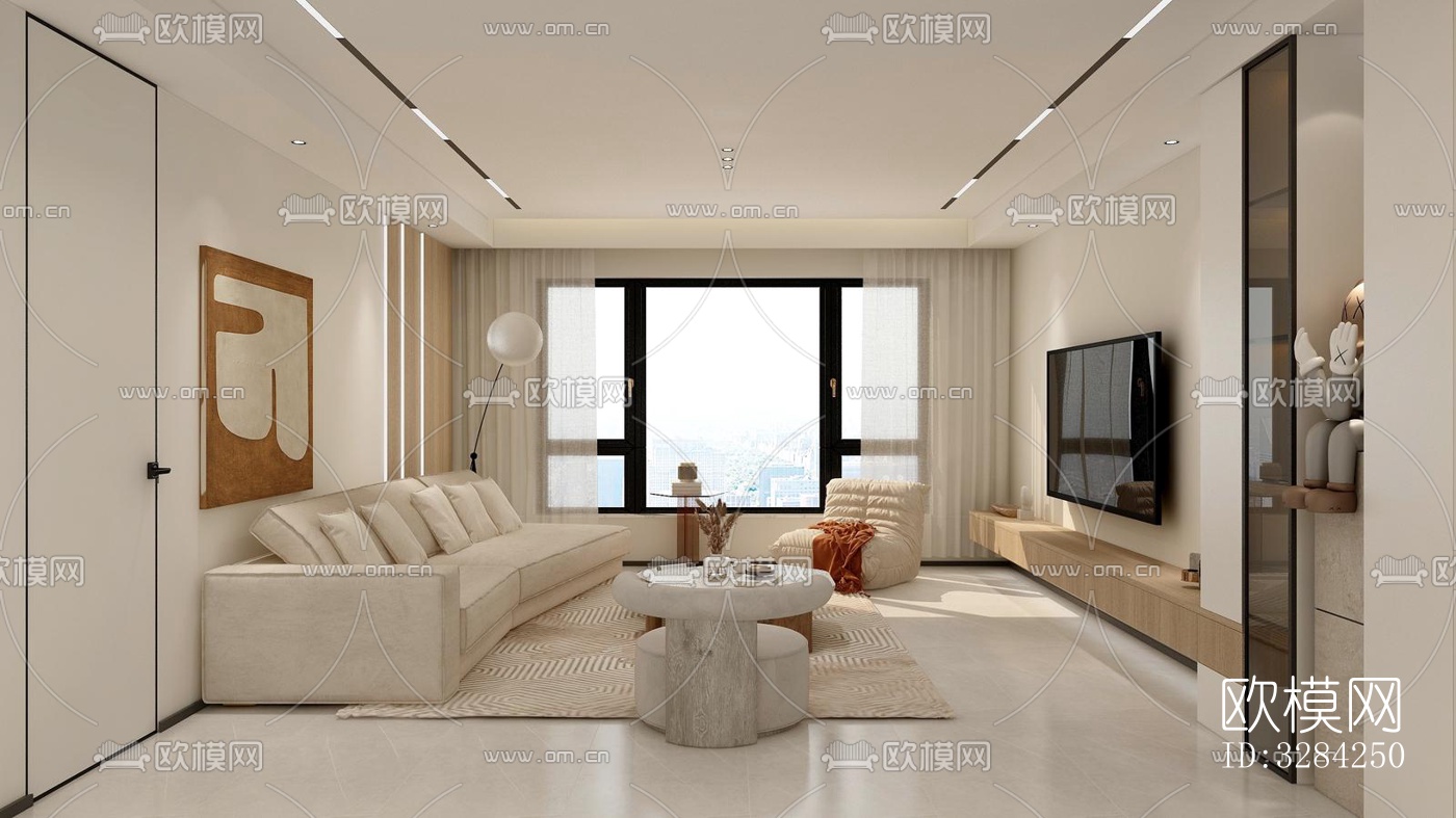 现代客餐厅效果图下载（渲染图9）