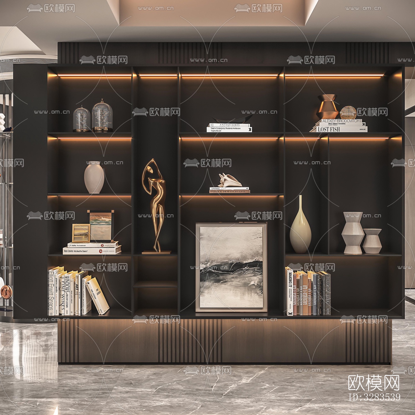 现代大平层效果图下载（渲染图5）