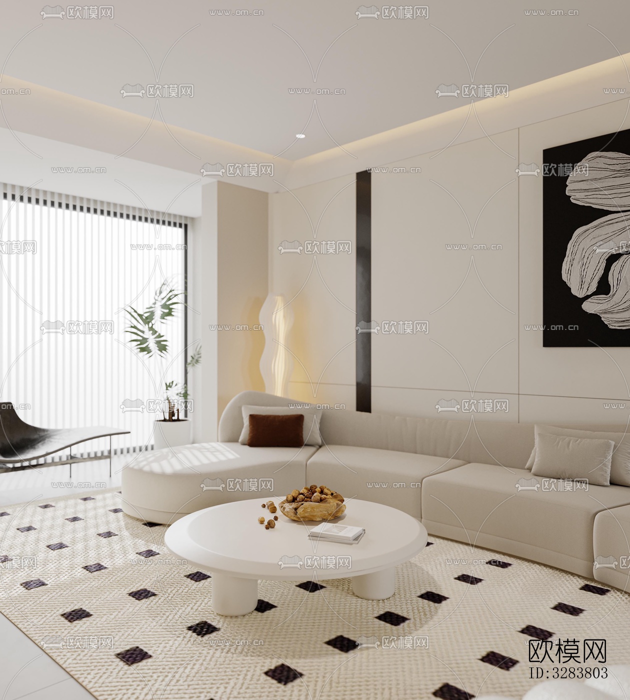 现代客餐厅效果图下载（渲染图4）