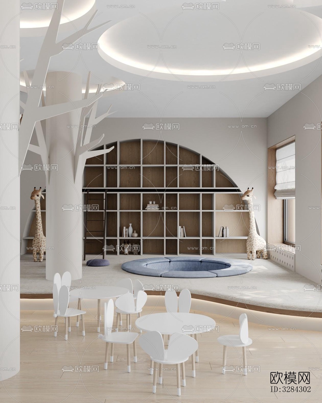 现代幼儿园效果图下载（渲染图2）