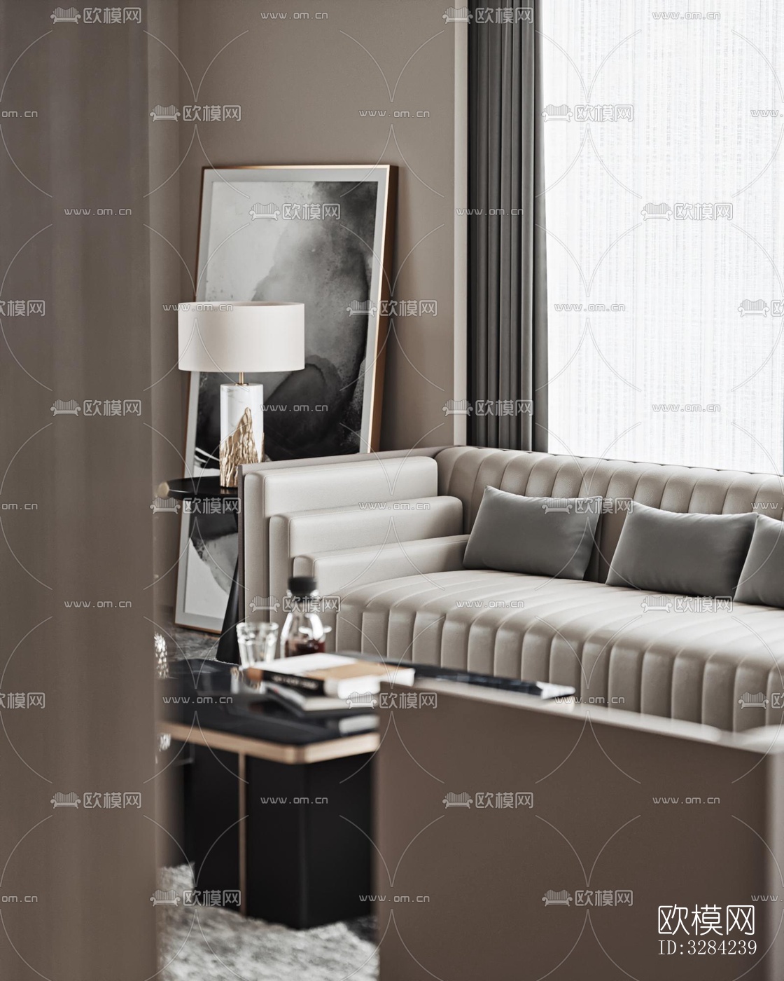 现代客餐厅效果图下载（渲染图7）