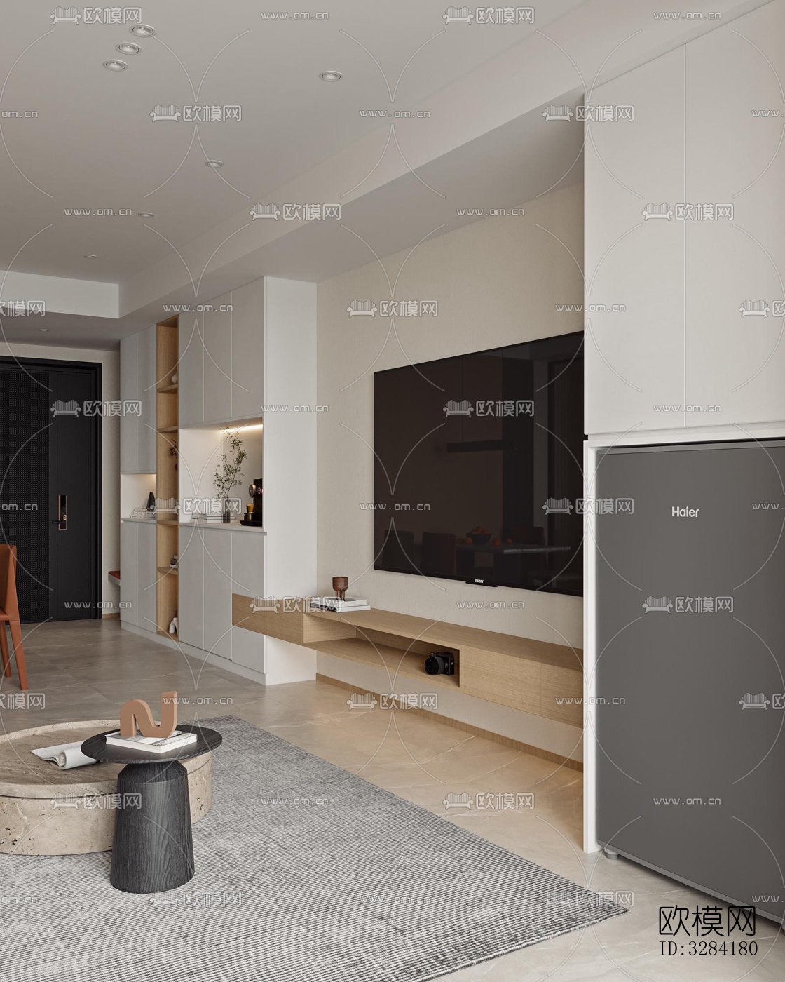 现代客餐厅效果图下载（渲染图2）