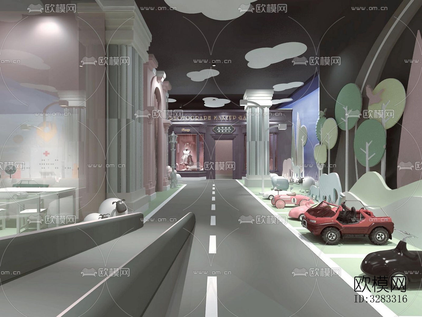 现代儿童游乐效果图下载（渲染图8）