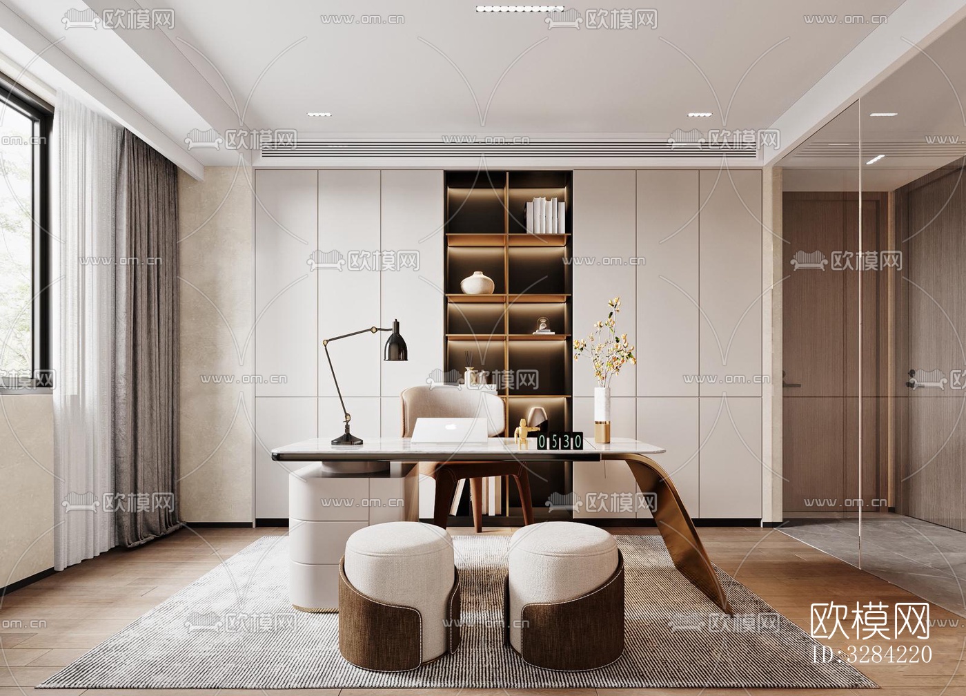 现代客餐厅效果图下载（渲染图4）