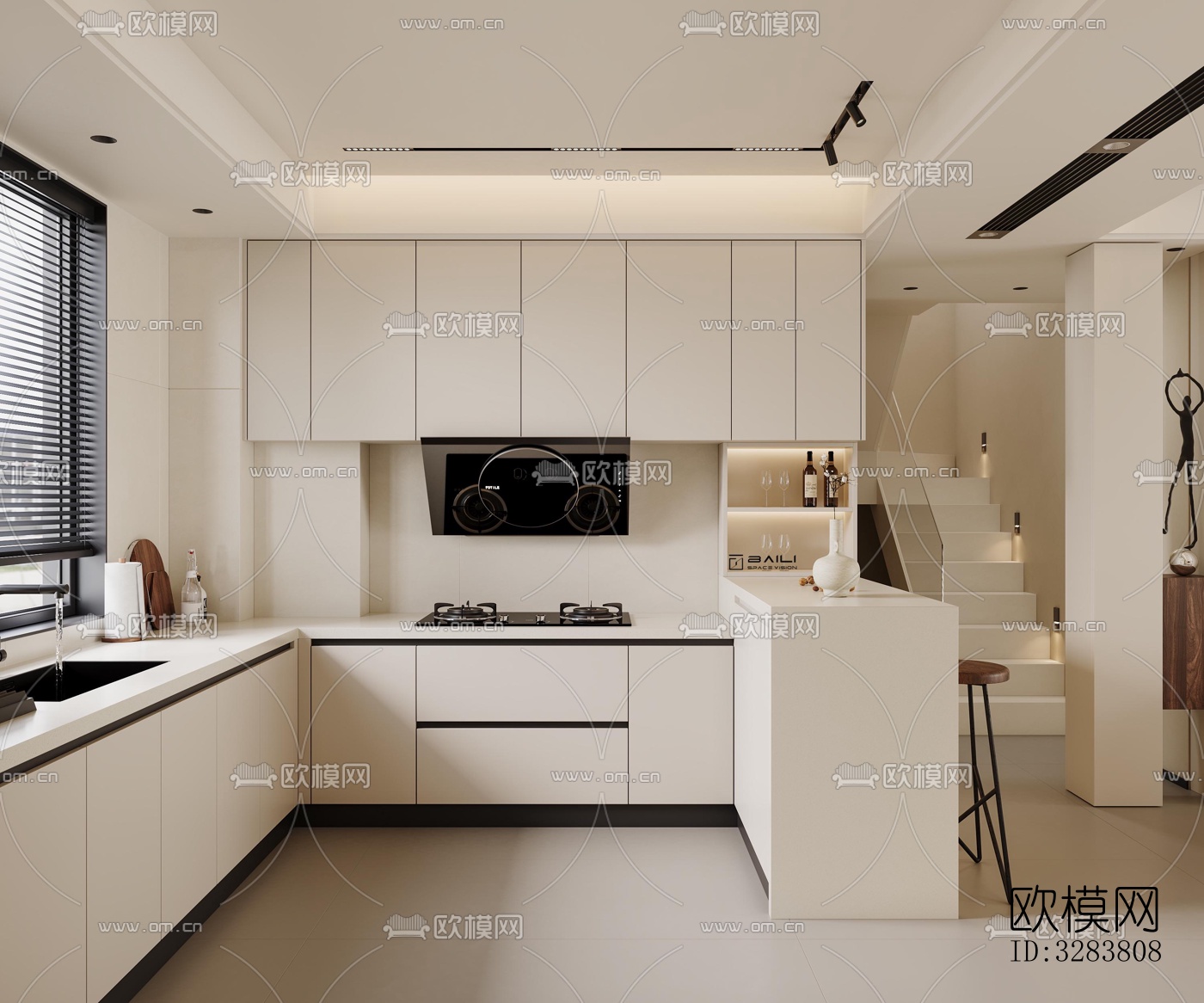 现代客餐厅效果图下载（渲染图8）