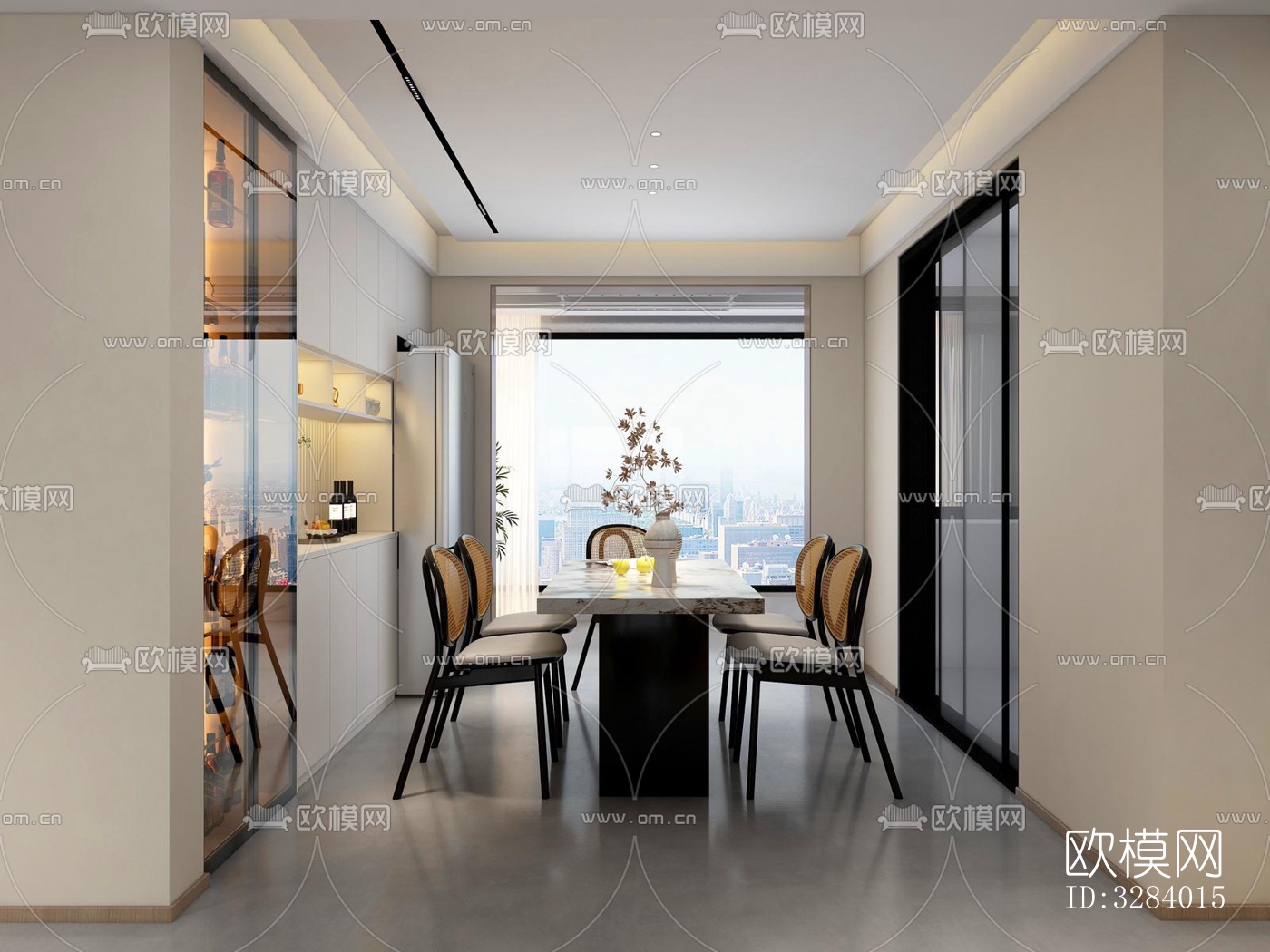 现代客餐厅效果图下载（渲染图2）