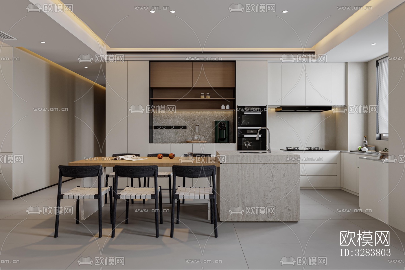 现代客餐厅效果图下载（渲染图8）