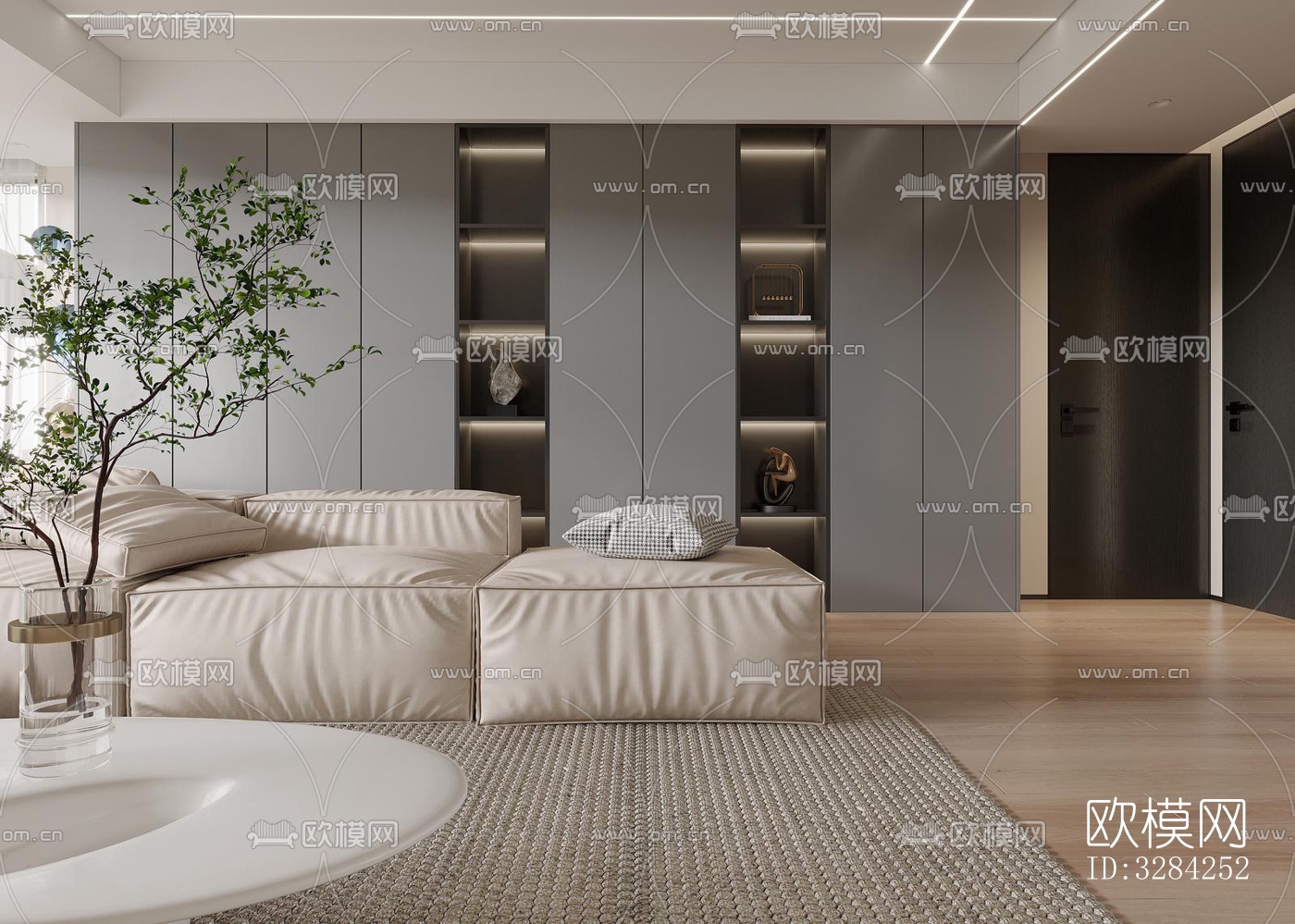 现代客餐厅效果图下载（渲染图3）