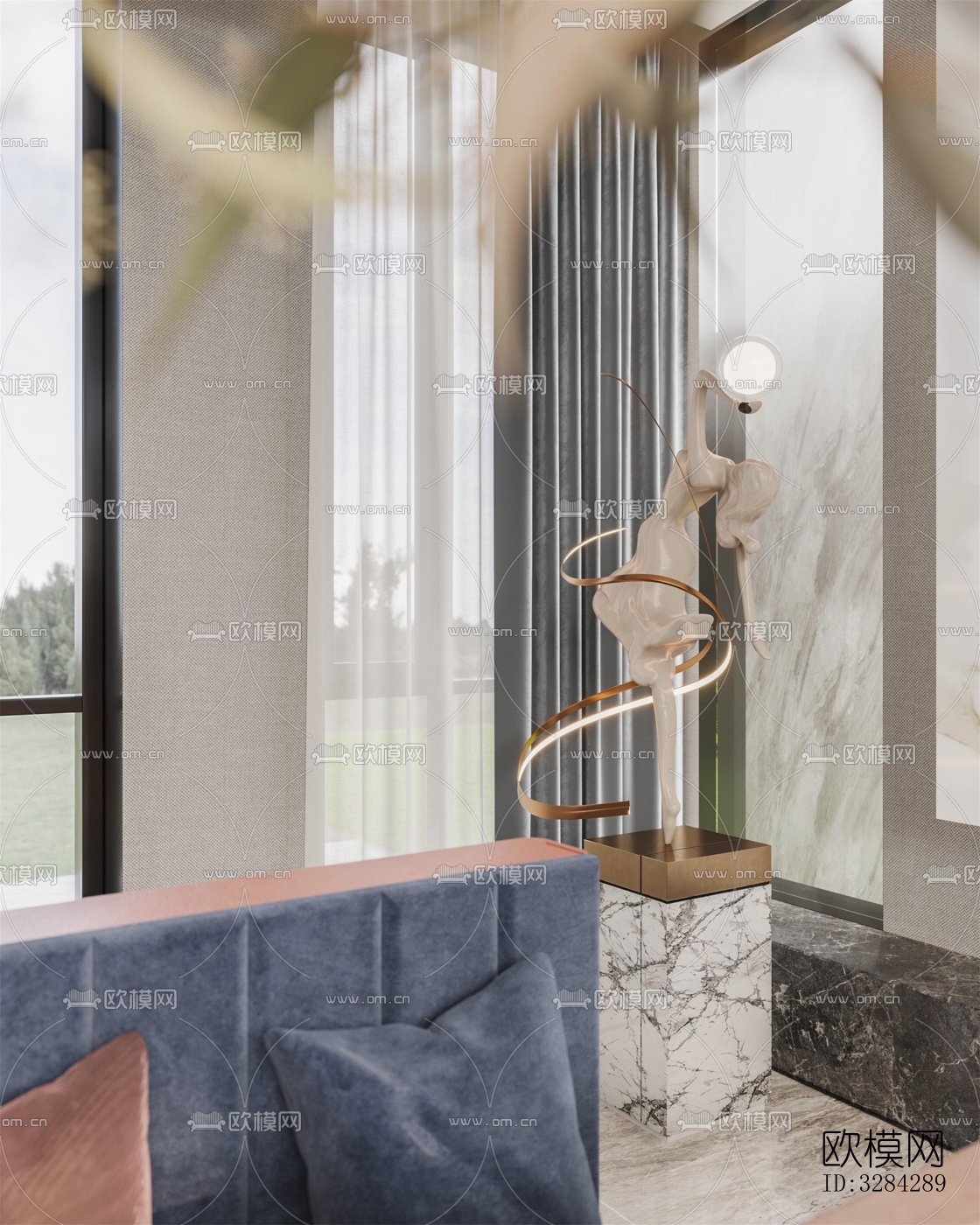 现代餐厅效果图下载（渲染图1）