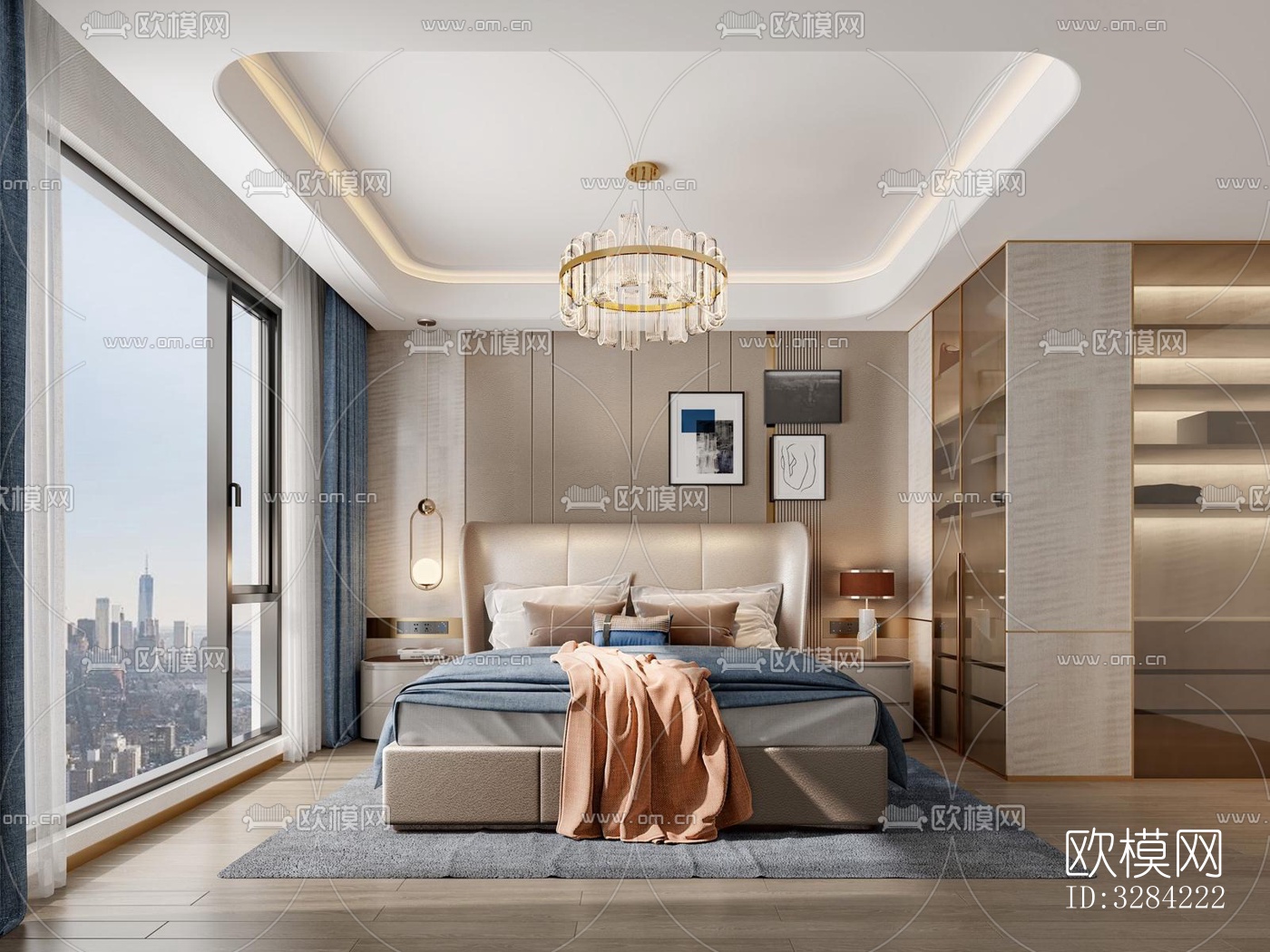 现代客餐厅效果图下载（渲染图4）