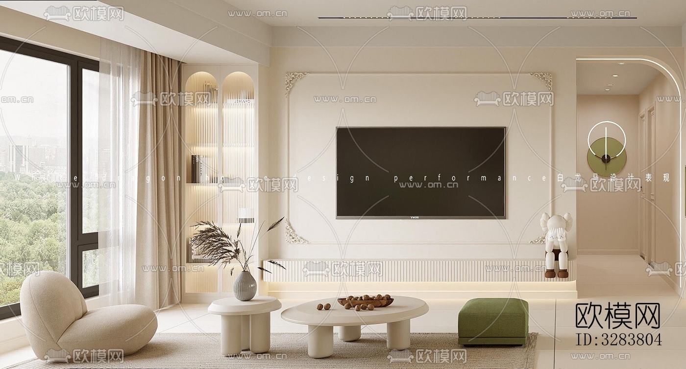 现代客餐厅效果图下载（渲染图5）