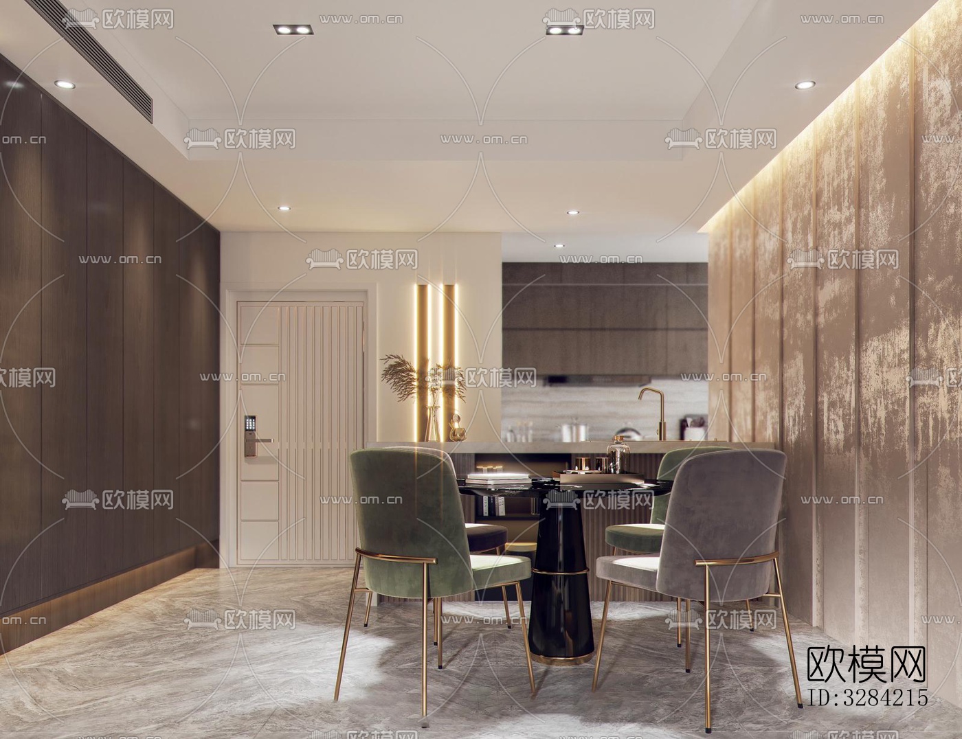 现代客餐厅效果图下载（渲染图2）