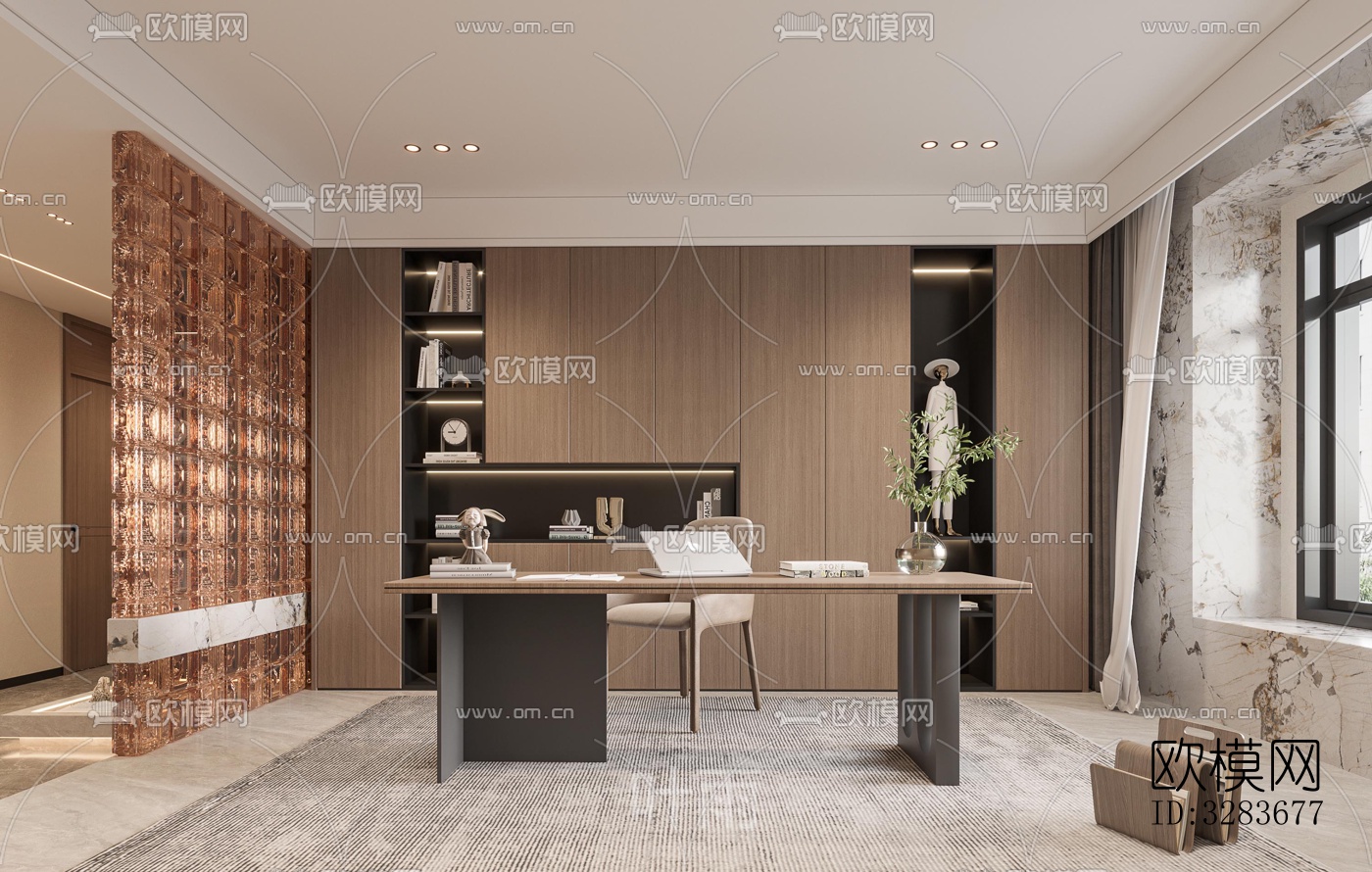 现代客餐厅效果图下载（渲染图5）