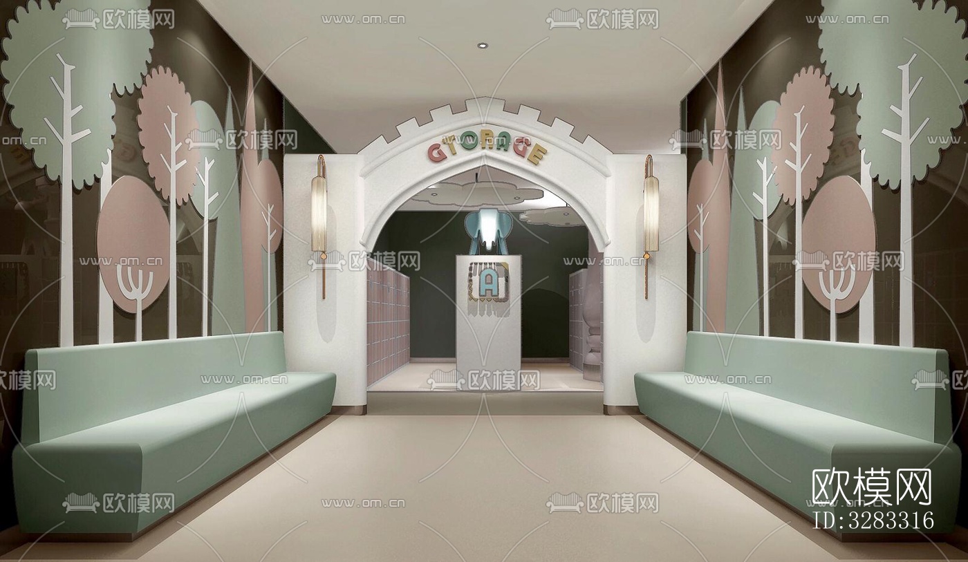 现代儿童游乐效果图下载（渲染图10）