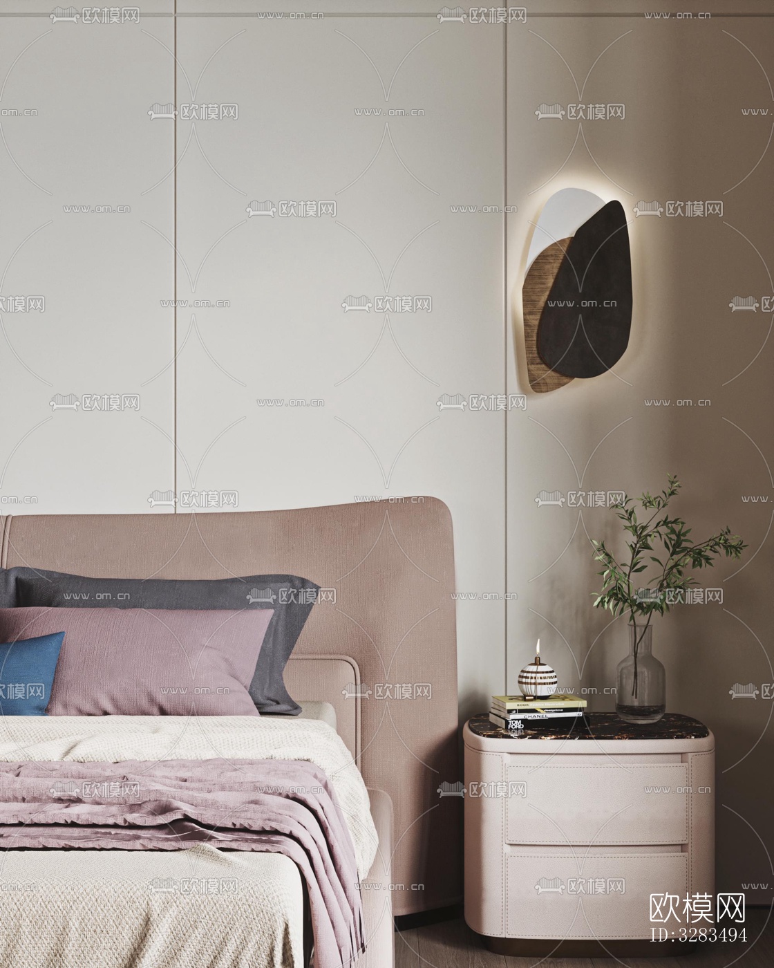 现代卧室效果图下载（渲染图3）