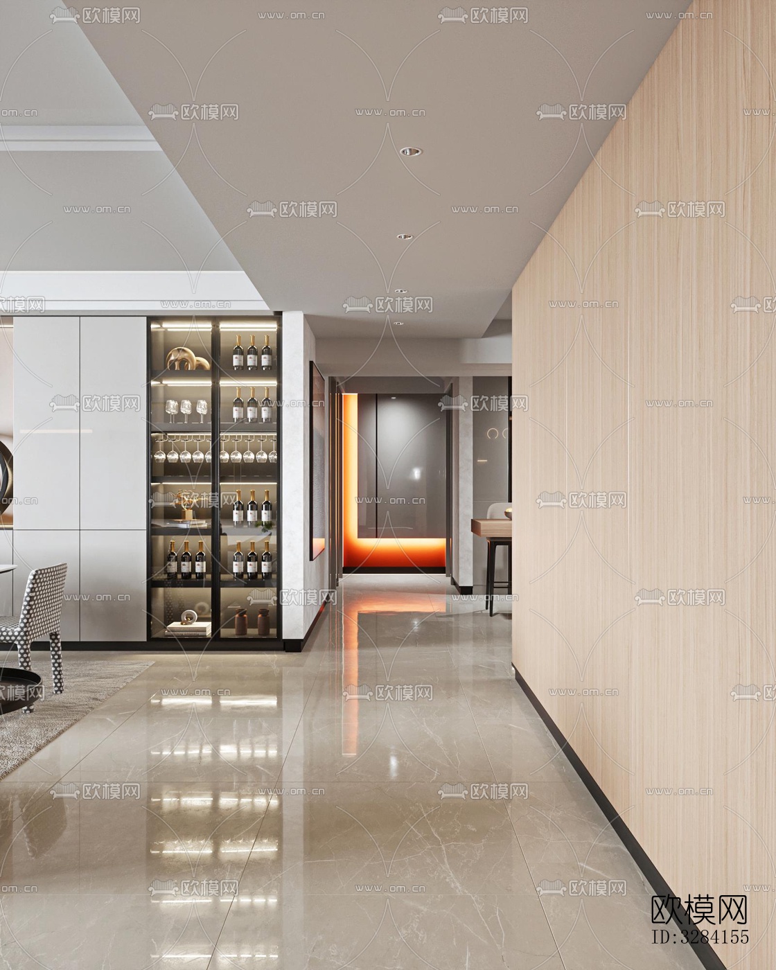 现代客餐厅效果图下载（渲染图6）