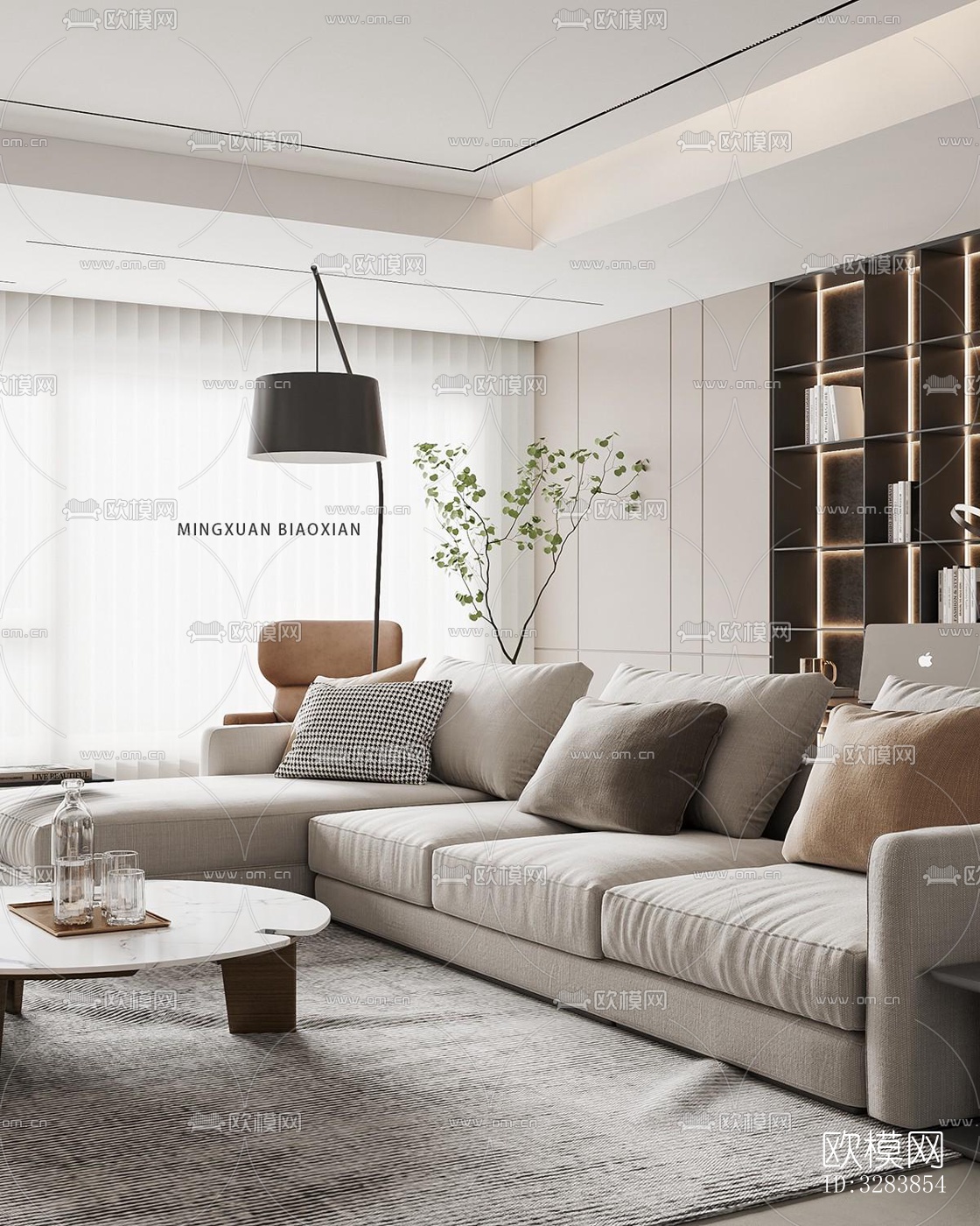 现代客餐厅效果图下载（渲染图5）