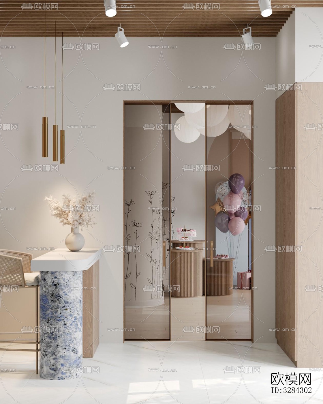 现代幼儿园效果图下载（渲染图1）