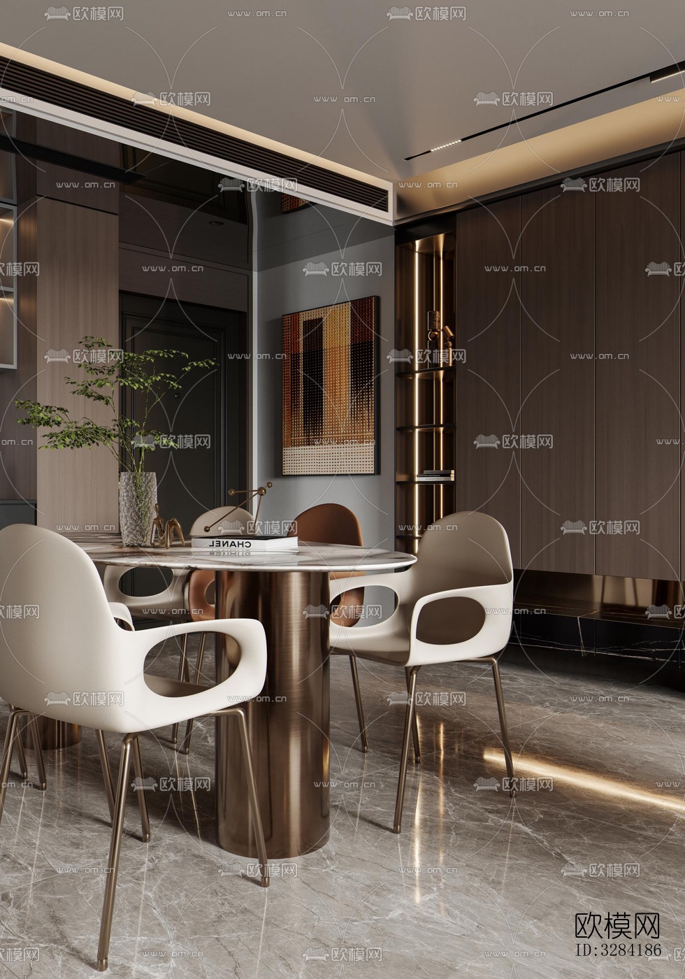 现代客餐厅效果图下载（渲染图4）