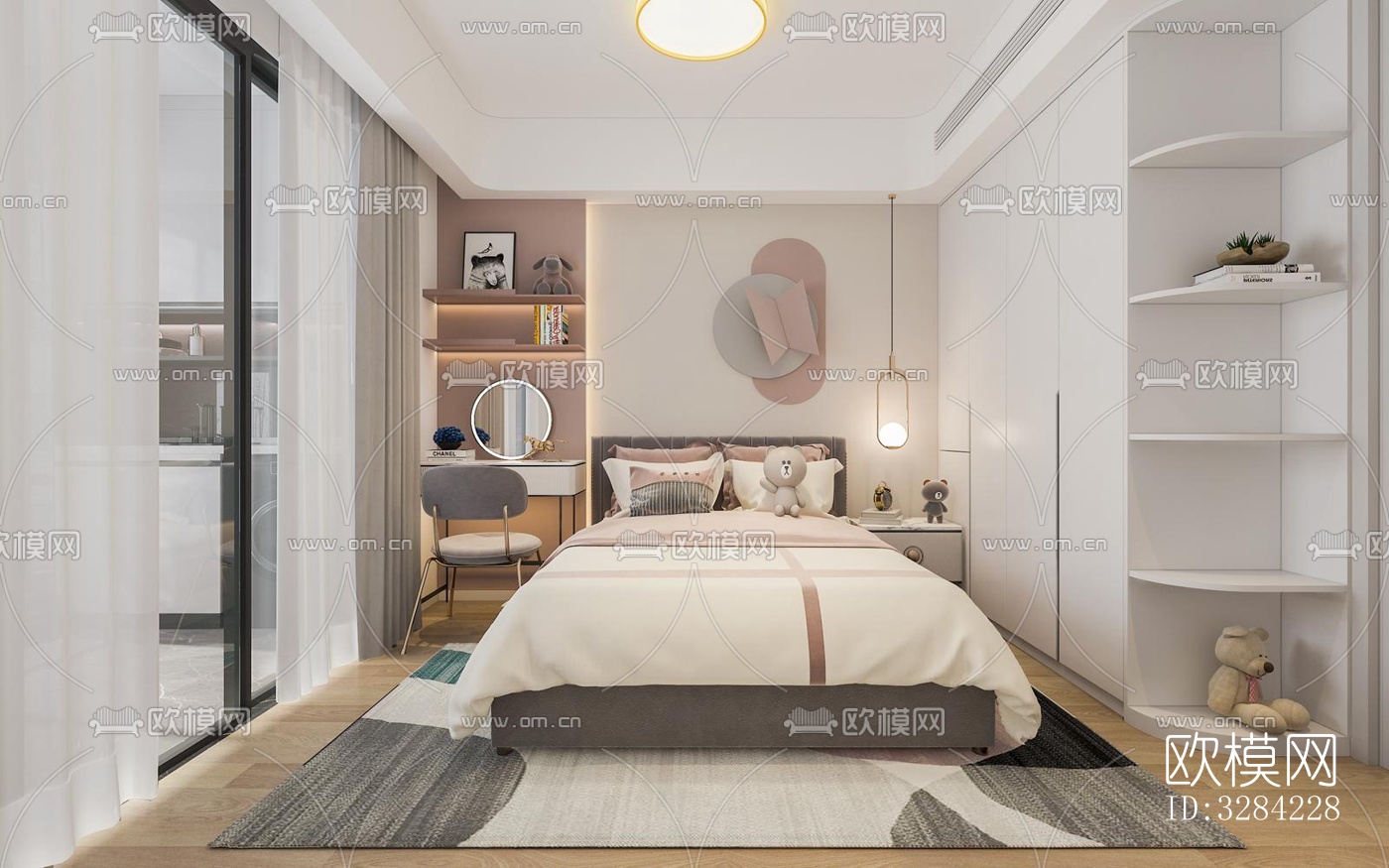 现代客餐厅效果图下载（渲染图1）