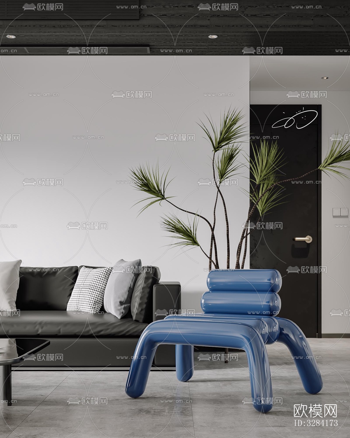 现代客餐厅效果图下载（渲染图3）