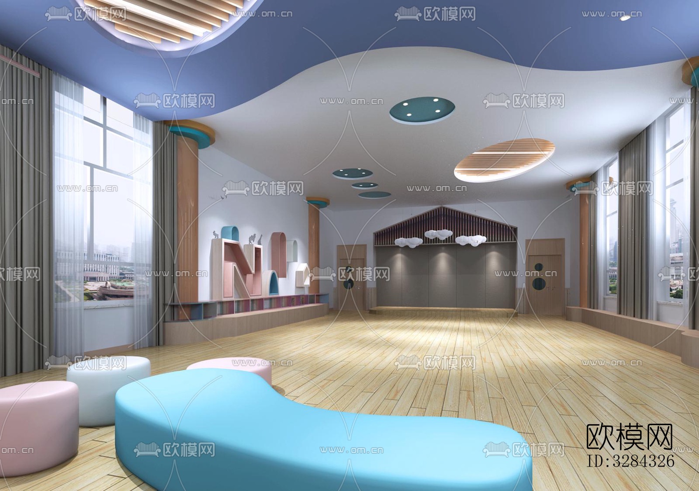 现代幼儿园效果图下载（渲染图15）