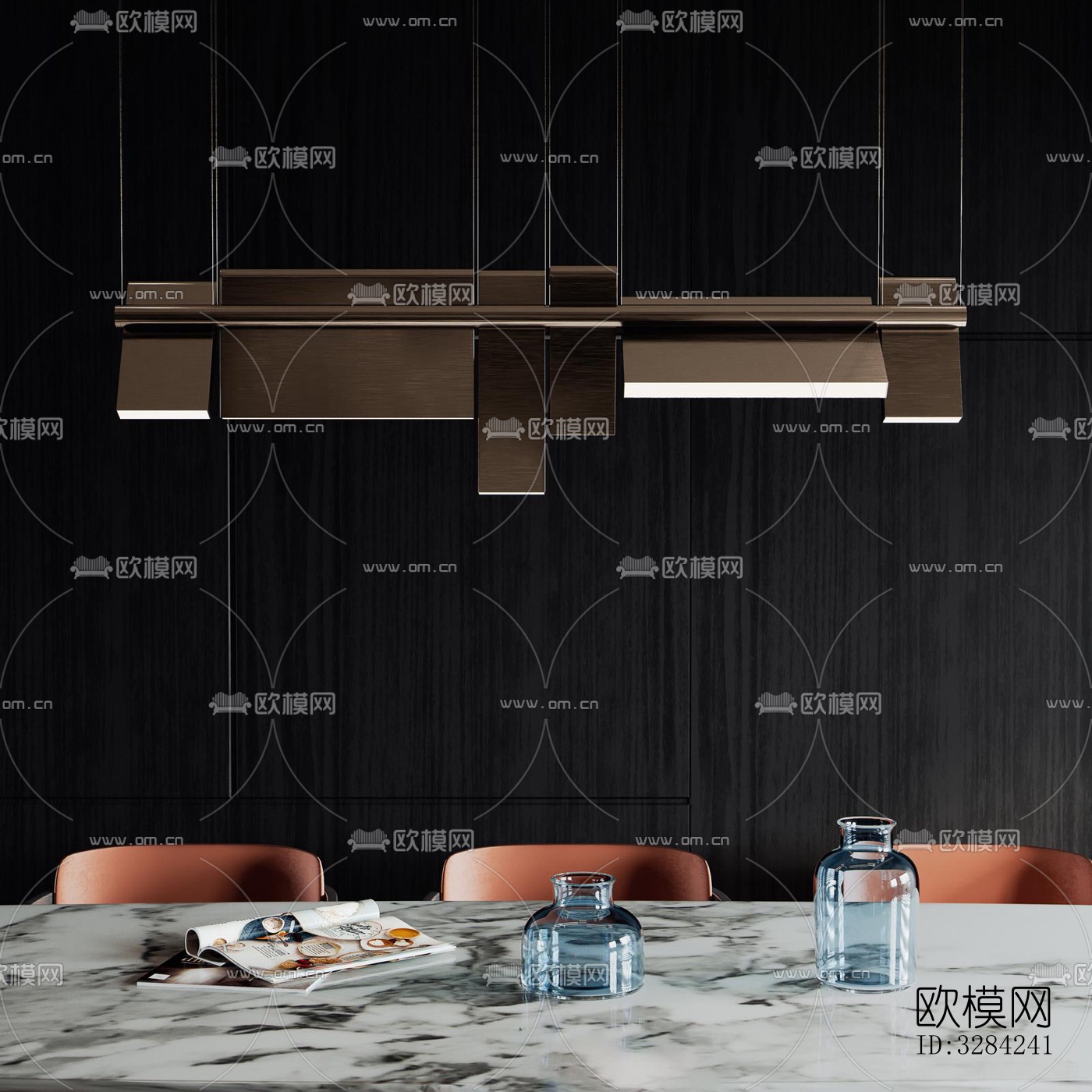 现代客餐厅效果图下载（渲染图4）