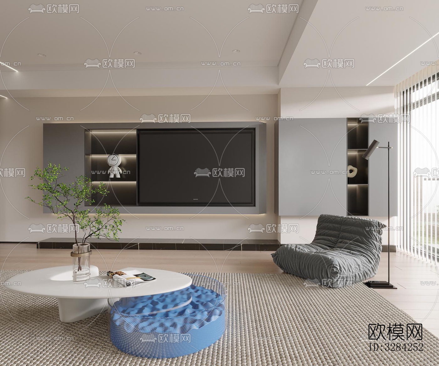 现代客餐厅效果图下载（渲染图7）