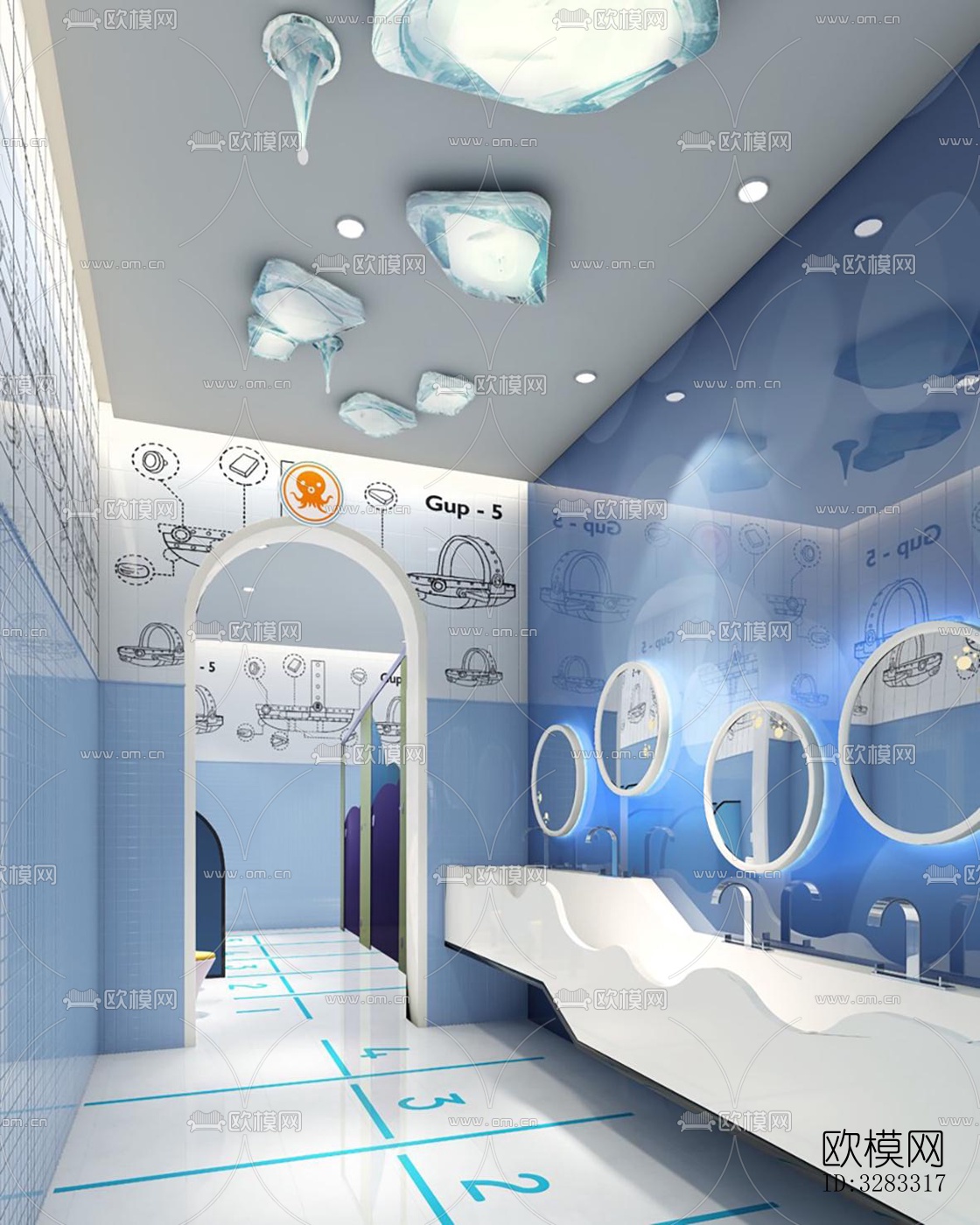 现代儿童游乐效果图下载（渲染图2）