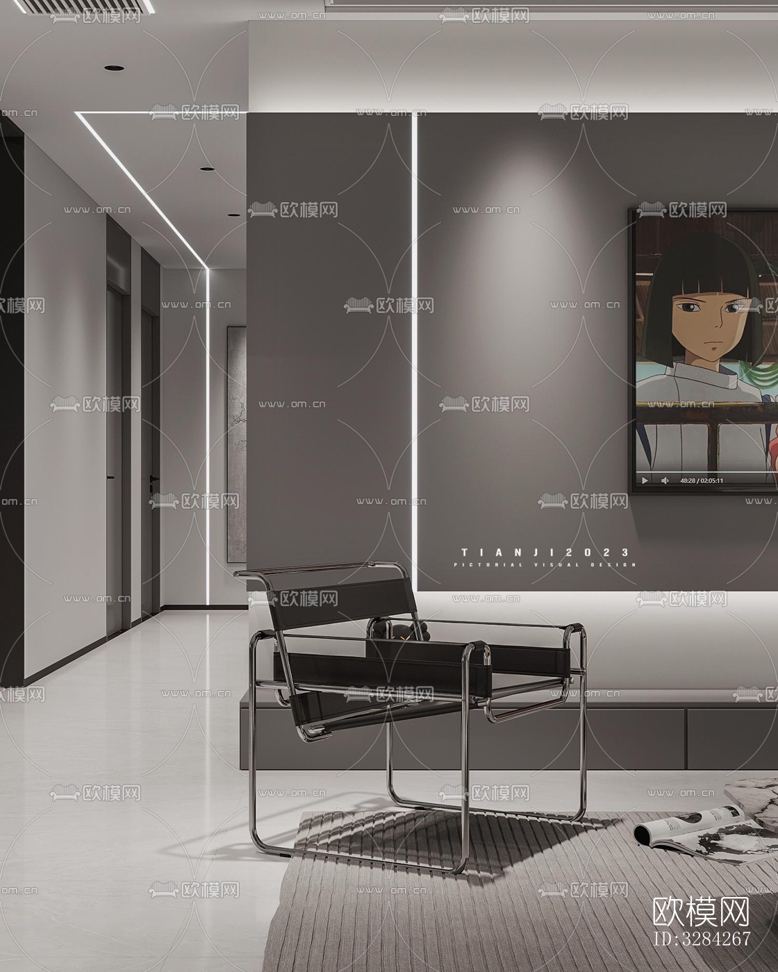 现代客餐厅效果图下载（渲染图8）